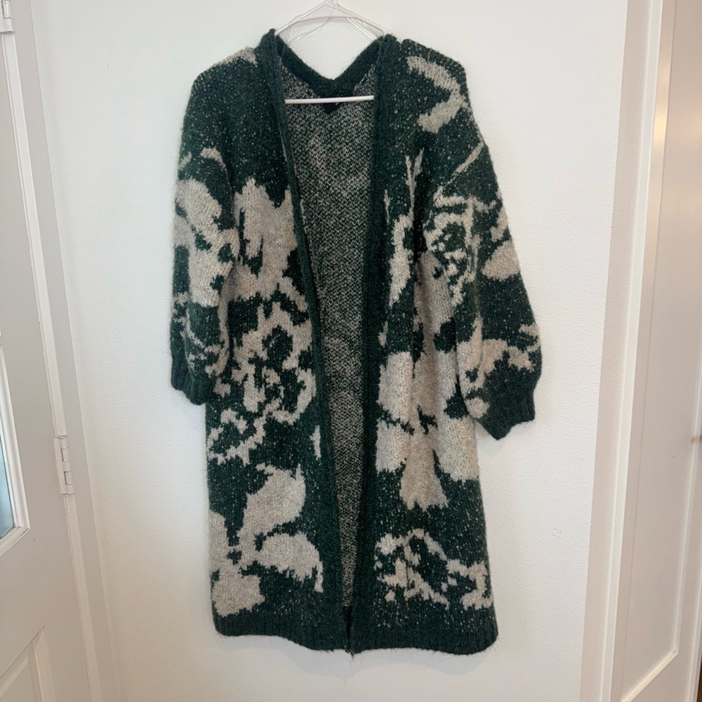Green and White Women's Sweater